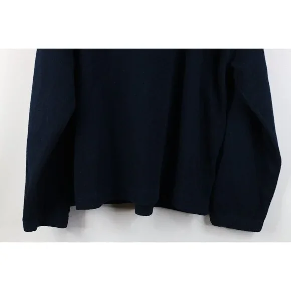 Vintage 90s Perry Ellis Mens Large Spell Out Flag 1/4 Half Zip Fleece Sweater - Picture 14 of 14